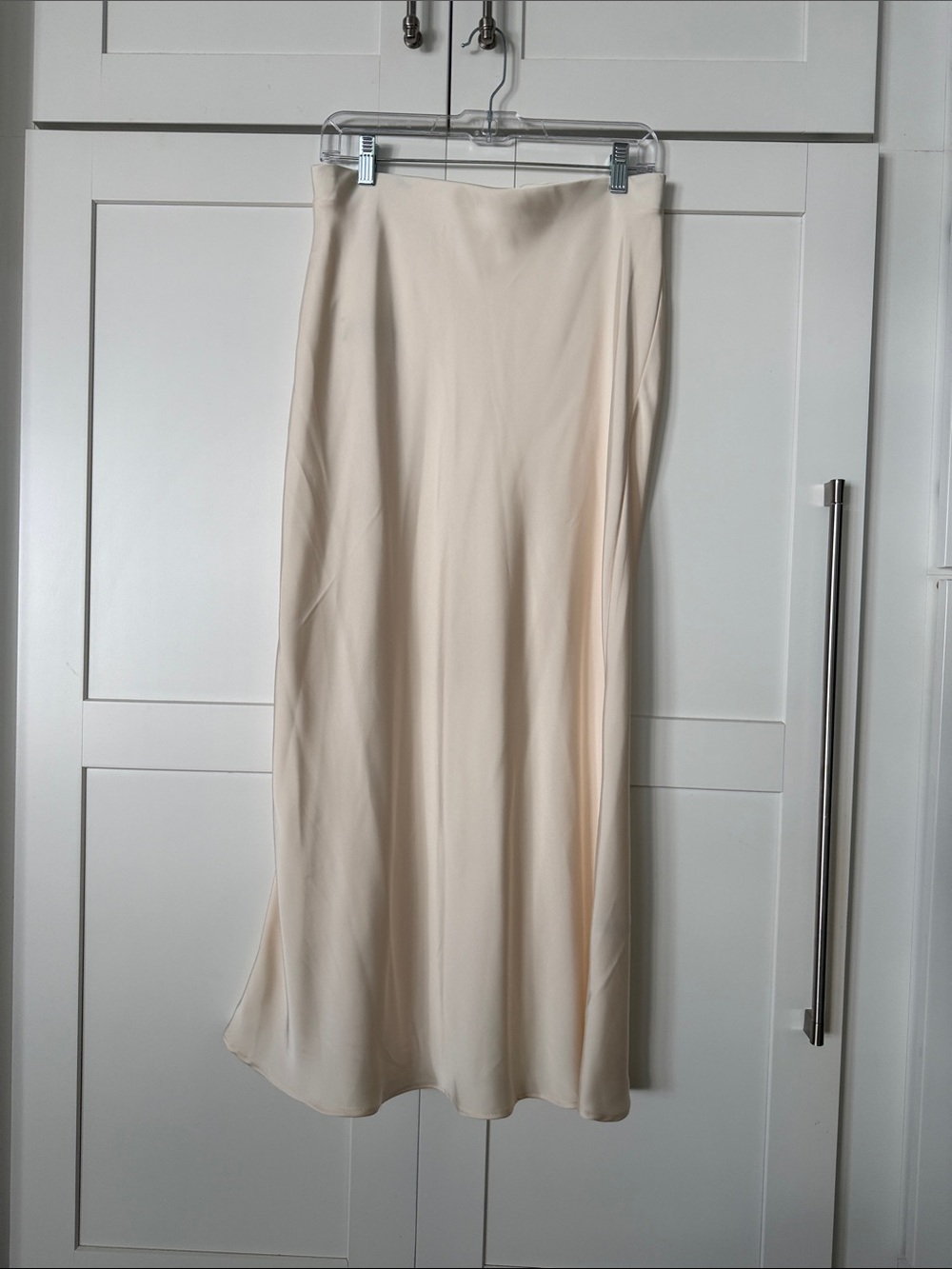 Zara Cream Satin Maxi Skirt